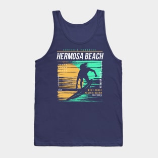 Retro Surfing Hermosa Beach, California // Vintage Surfer Beach // Surfer's Paradise Tank Top